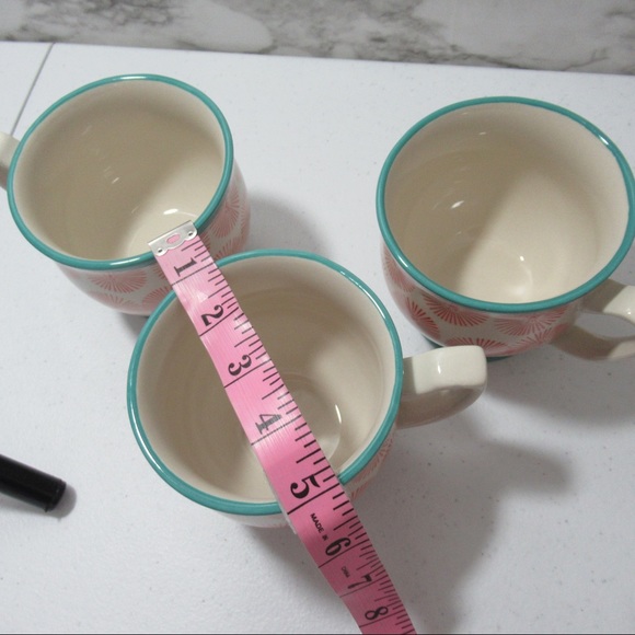 The Pioneer Woman Flea Market Happiness Red | Turquoise Mug | Set of 3 - Picture 7 of 7